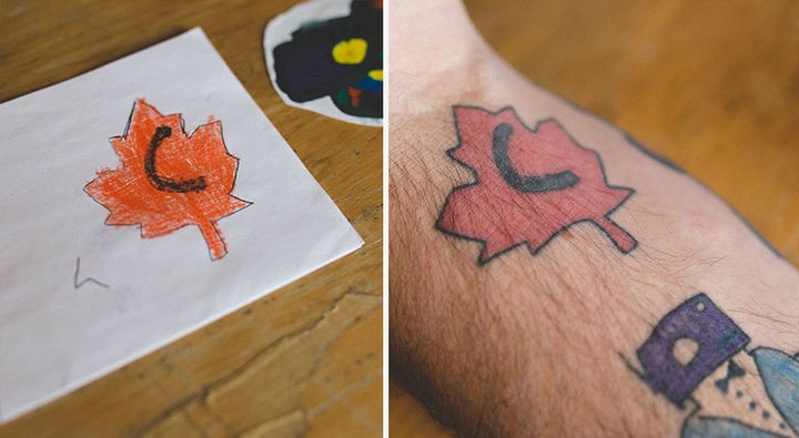 Kai created a Canadian maple leaf when he was 7.