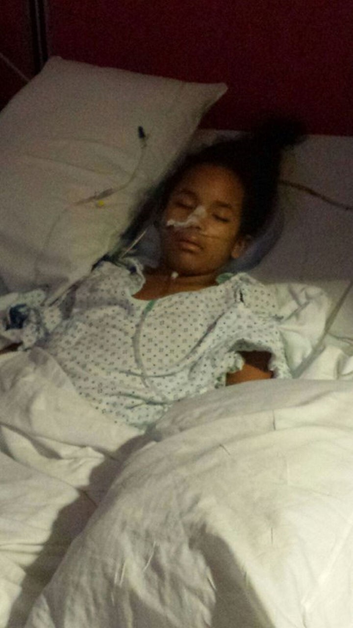 After her mother brought her to the doctor, they discovered a mass on her liver and pancreas. It required major surgery that lasted 9 hours and doctors removed a grapefruit-sized tumor from her liver.