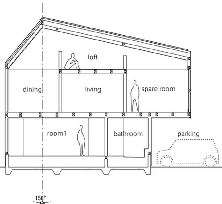 Small House Design in Japan - The floor plans illustrate just how much living space there is and it's impressive in a home with such a small footprint.