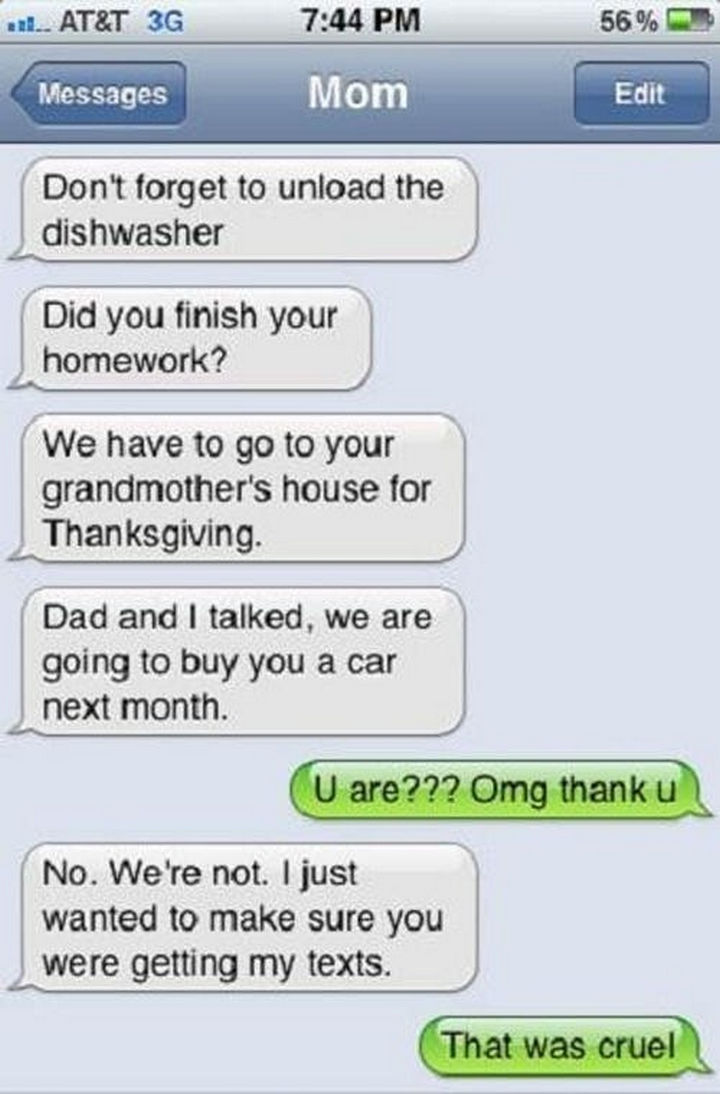 22 Hilarious Texts between Parents and Their Kids - Are you paying attention?