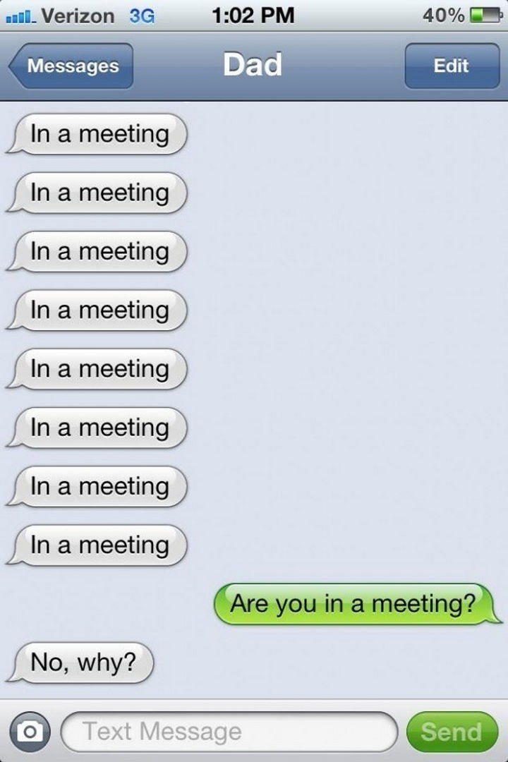 I'm in a meeting.