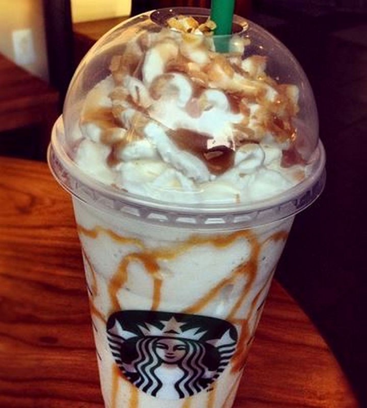 39 Starbucks Secret Menu Drinks - Caramel Nut Crunch Frappuccino recipe.