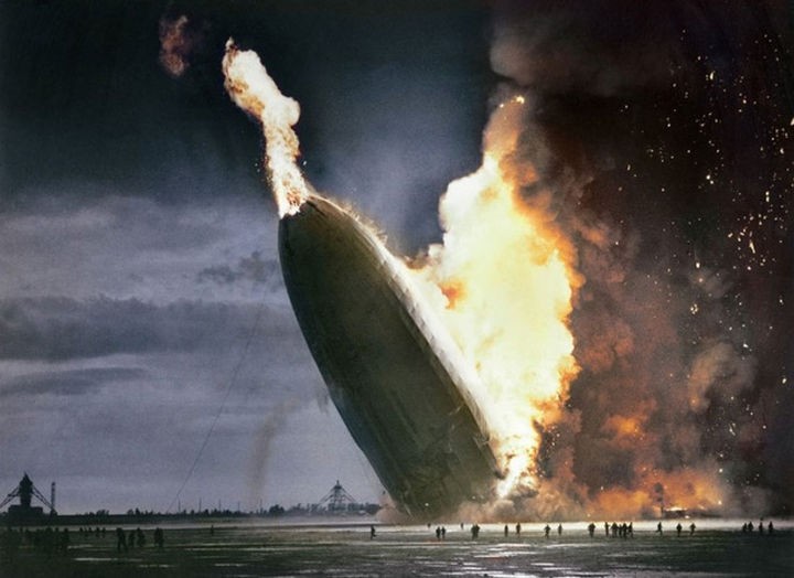 58 Colorized Photos from the Past - The Hindenburg Disaster, 1937.