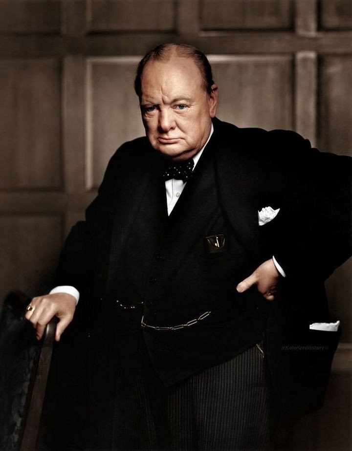 58 Colorized Photos from the Past - Winston Churchill, 1941.