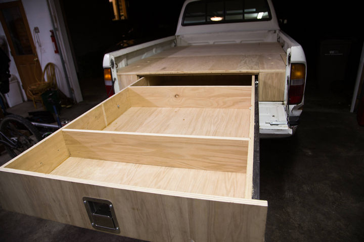 The drawer has handy dividers to keep things from sliding around.