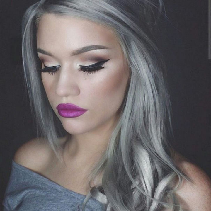 Young women are making it their own and looking great with luscious silver locks. The 'granny hair' trend is trending.