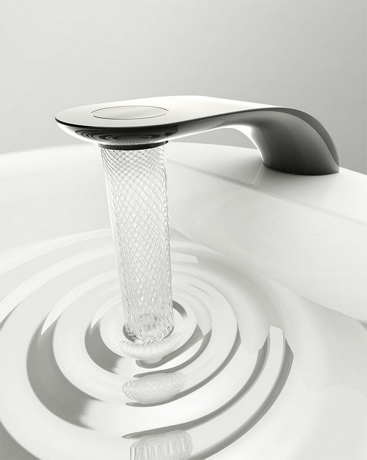 You only need to touch the button on top to open or close the faucet.