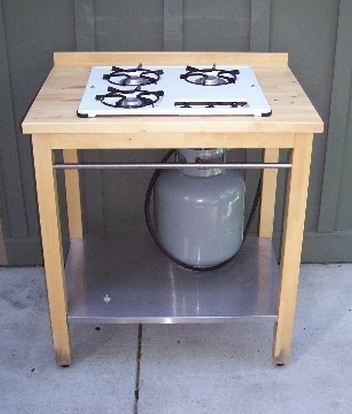 34 DIY Backyard Ideas for the Summer - Build an outdoor kitchen by hacking an IKEA table.
