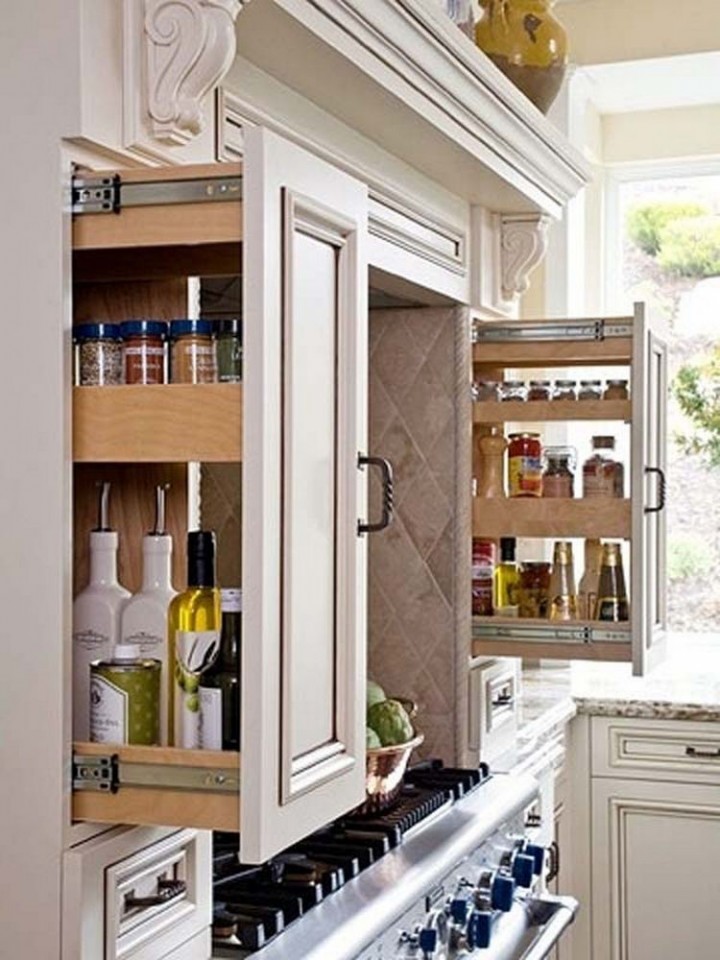 Build slide-out drawers for pantry items in the kitchen - 37 Home Improvement Ideas