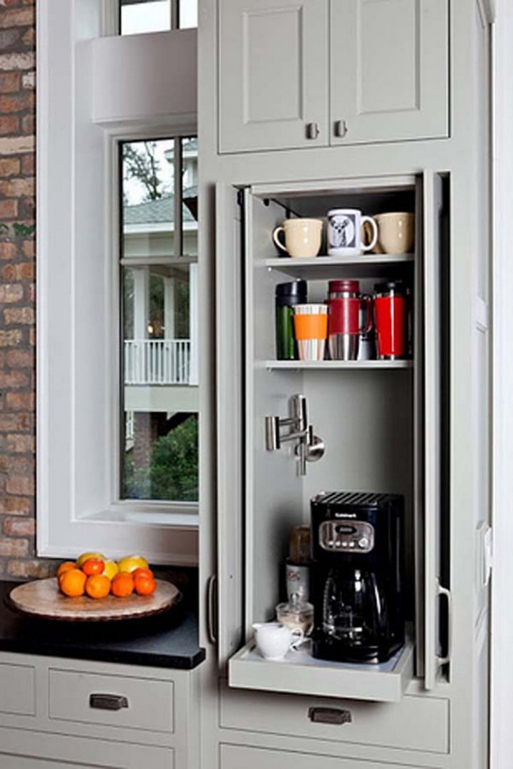 Build a sliding cabinet for appliances - 37 Home Improvement Ideas