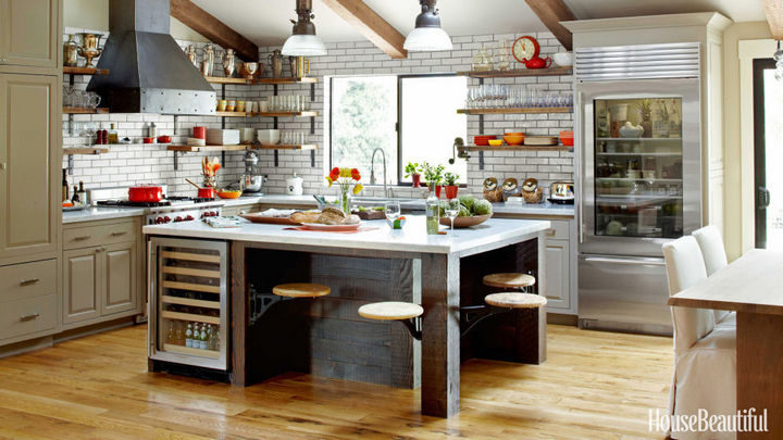 Vintage swing-out stools for your industrial kitchen design - 37 Home Improvement Ideas