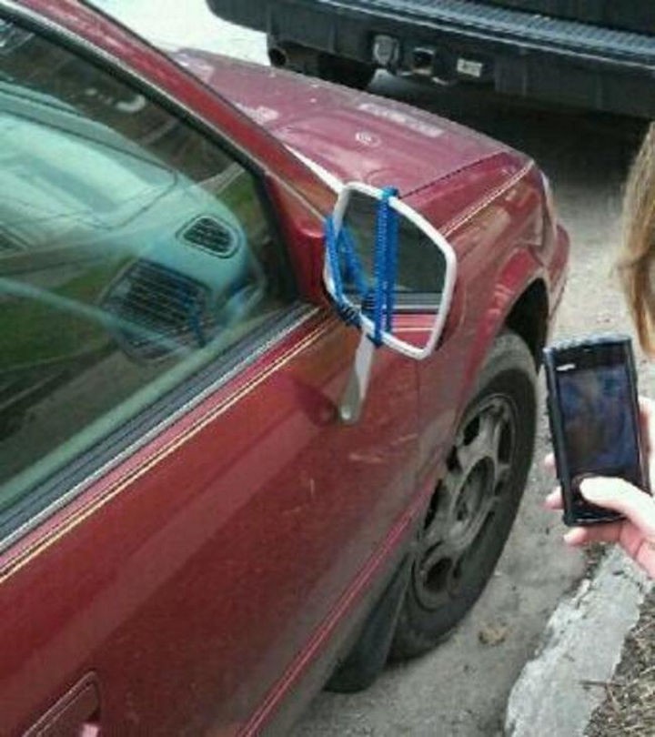 51 Crazy Life Hacks - Objects in mirror are the same as they appear.