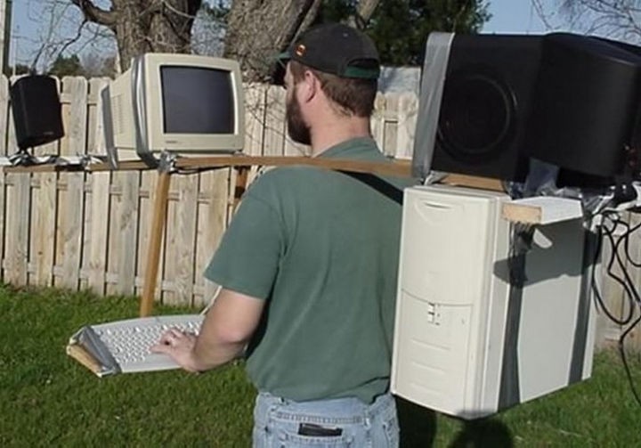 51 Crazy Life Hacks - Who needs a treadmill desk when you can bring your work outside?