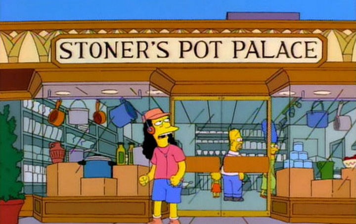 31 Funny Simpsons Signs - "Stoner's Pot Palace."
