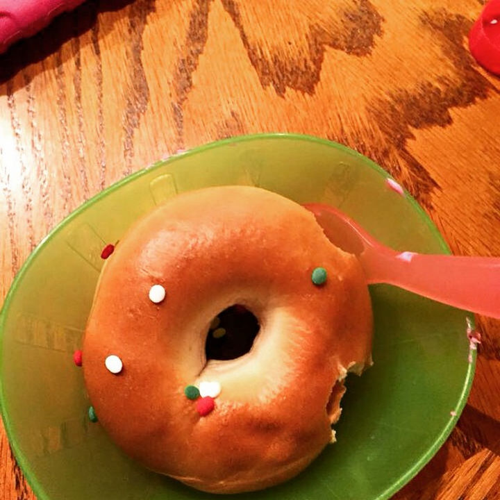 mykidcanteatthis bagel, but add a few sprinkles and a doughnut appears! Magic.