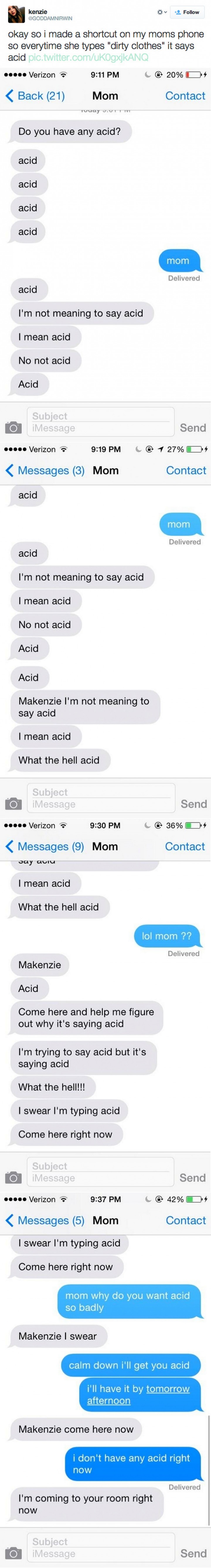 19 Funny Texts From Parents - Dirty clothes...