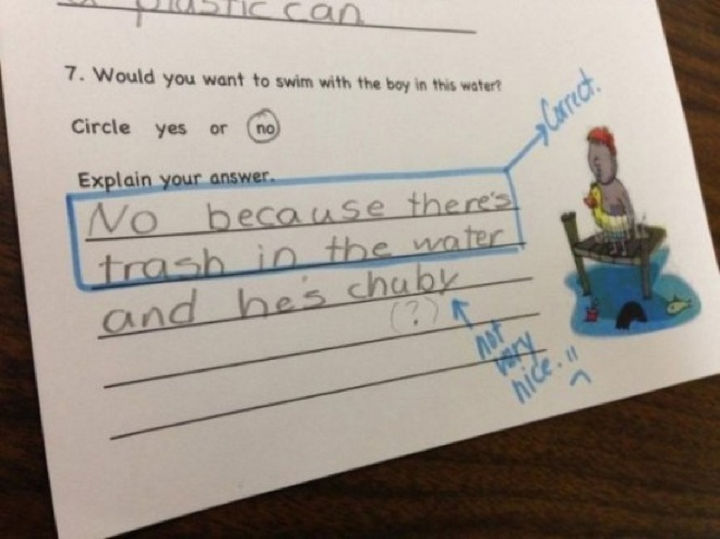 25 Funny Test Answers From Funny Kids - Not very nice.
