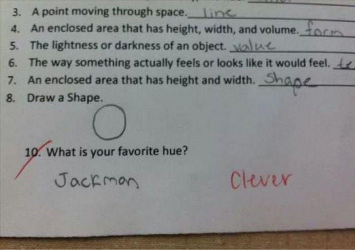 25 Funny Test Answers From Funny Kids - Hugh Jackman rocks!