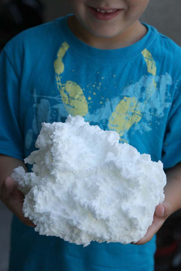 Make soap clouds by putting a bar of soap in the microwave.