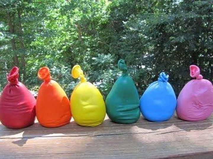 Build wacky sacks with play dough filled balloons.