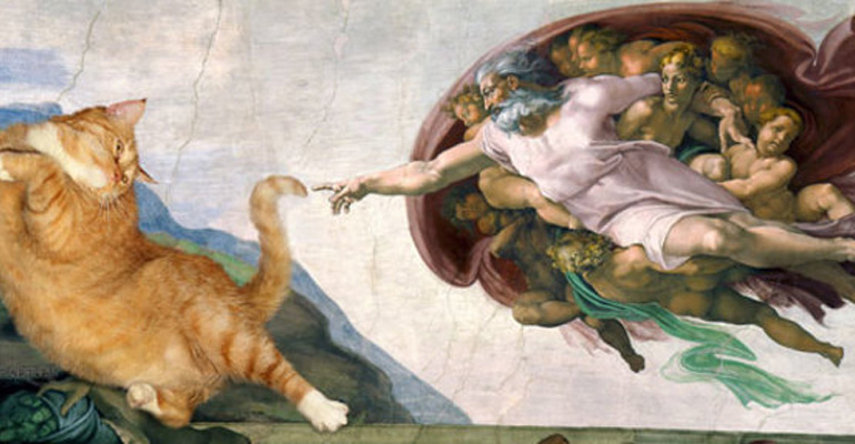 Fat Cat Photobombs Famous Works of Art and the Result Is Hilarious