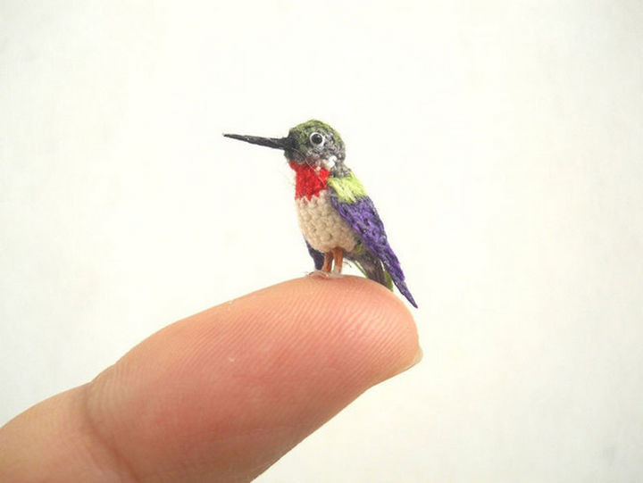 Mini crochet hummingbird.