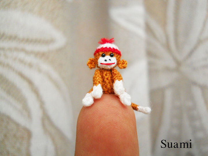 Happy crochet sock monkey.
