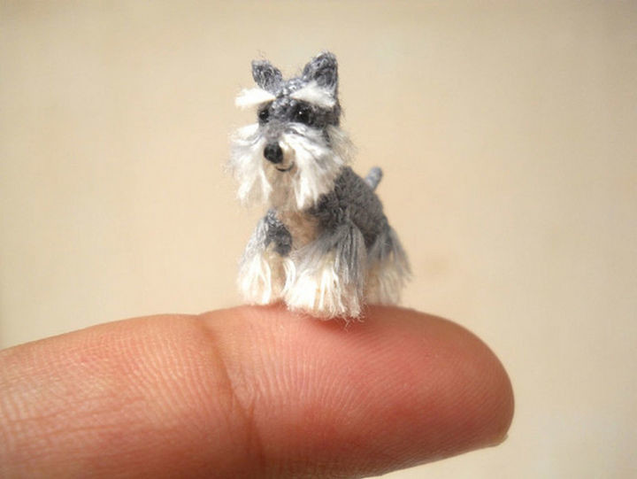 Miniature crochet Schnauzer.