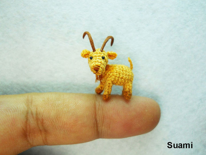 Mini crochet fawn goat.