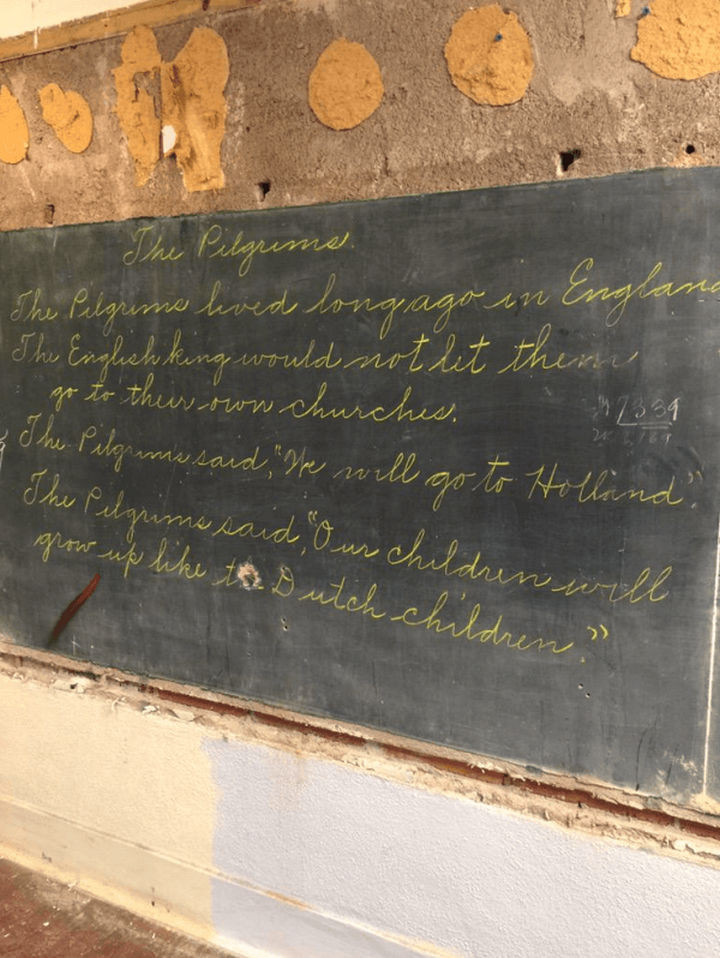According to The Oklahoman, when Principal Sherry Kishore showed the preserved boards to her mother, "She just stood there and cried. She said it was exactly like her classroom was when she was going to school."