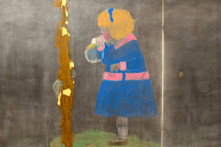 Some of the drawings were drawn by students and teachers alike.