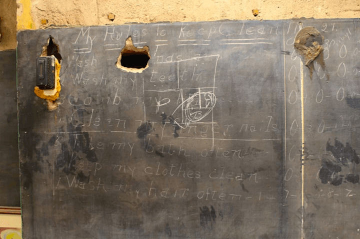 This board had written rules for keeping good personal hygiene habits.