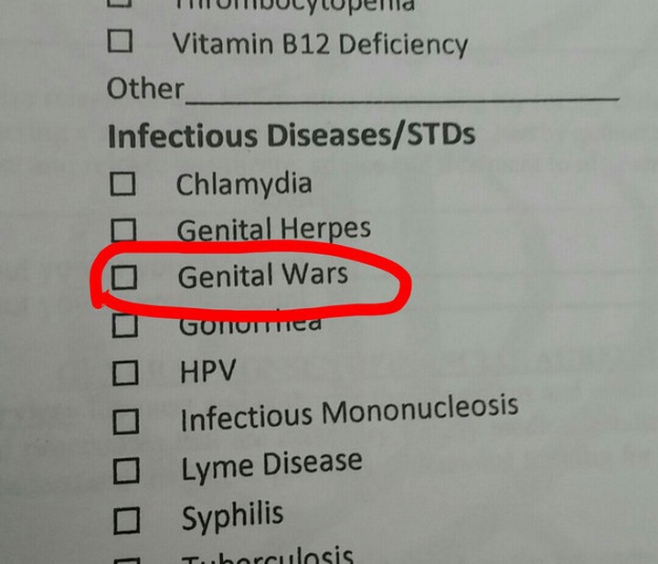 21 Funny Spelling Mistakes - "Genital wars."