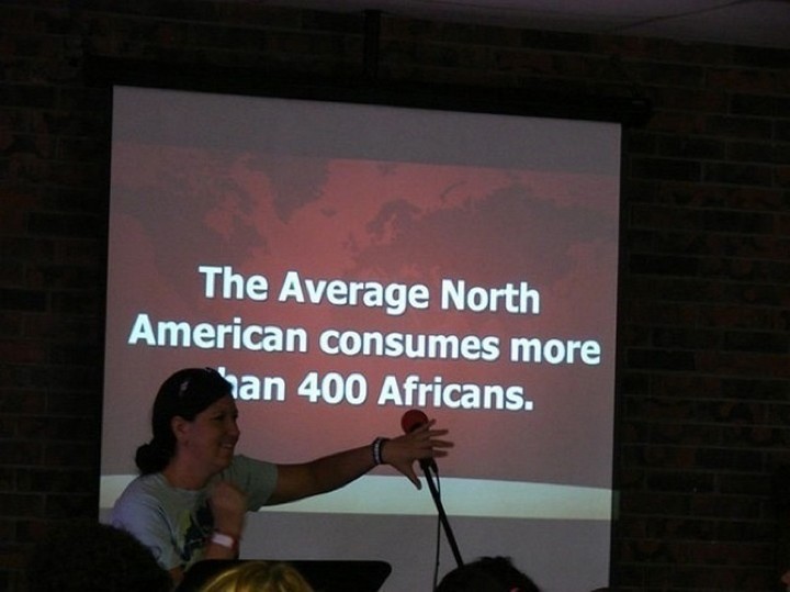 21 Funny Spelling Mistakes - "The average North American consumes more than 400 Africans."