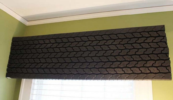 22 Awesome Ways to Turn Used Tires Into Something Great - A tire tread valance for car lovers.