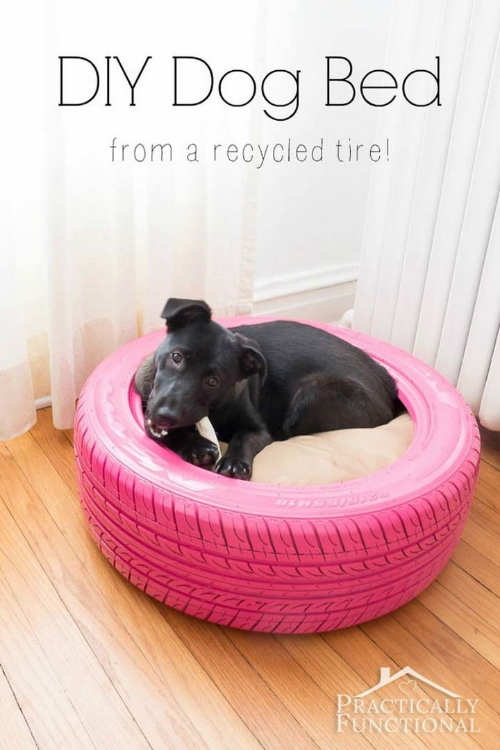 22 Awesome Ways to Turn Used Tires Into Something Great - Create a DIY dog bed.