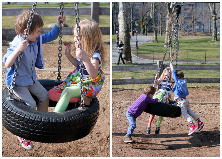 Build a classic tire swing.