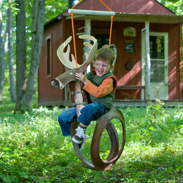 Make an animal-themed tire swing.