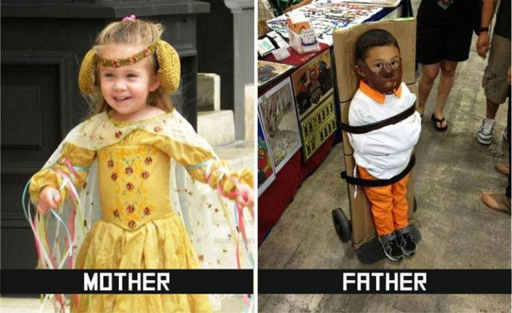 22 Ways Parenting Styles Differ Between Moms and Dads - Dressing up for Halloween is also a bit different.