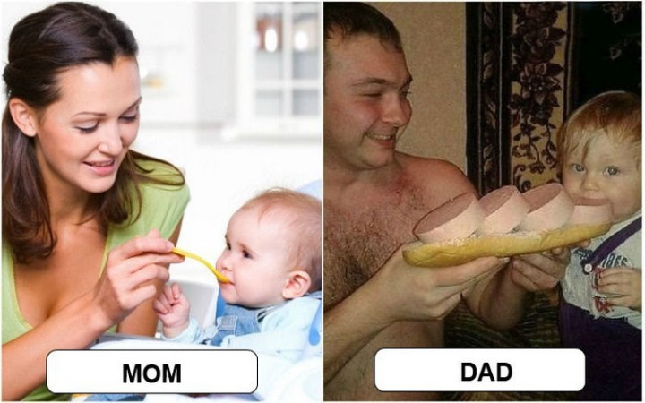 22 Ways Parenting Styles Differ Between Moms and Dads - Moms and dads agree on taking only small bites.