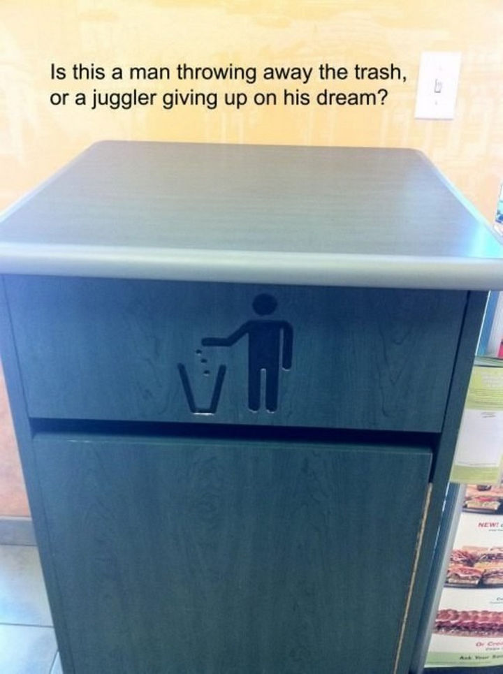 25 Things That Can't Be Unseen - Now I'll be sad every time I see a trash can...