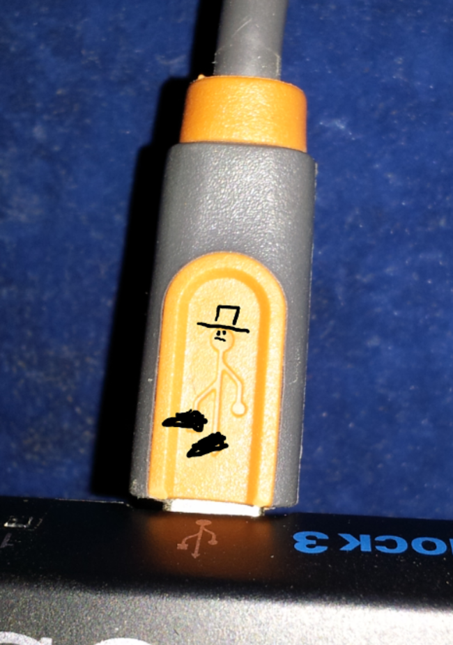 25 Things That Can't Be Unseen - The USB logo looks like a walking stickman.