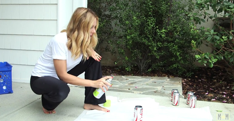 Instead of Throwing out Her Soda Can, She Grabs Spray Paint to Create Something Awesome