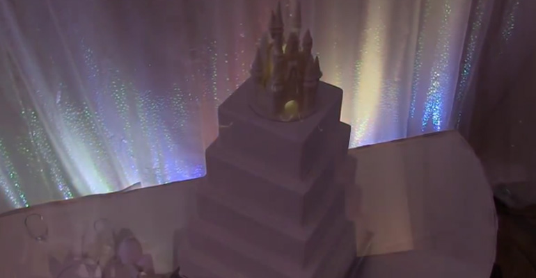 Creative Disney Fairytale Wedding Cake Using Project Mapping.