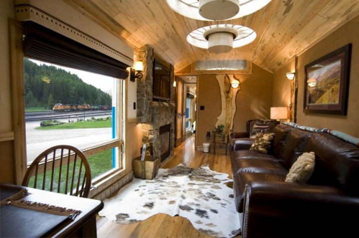The living area has a great view of the tracks with trains rolling by often.