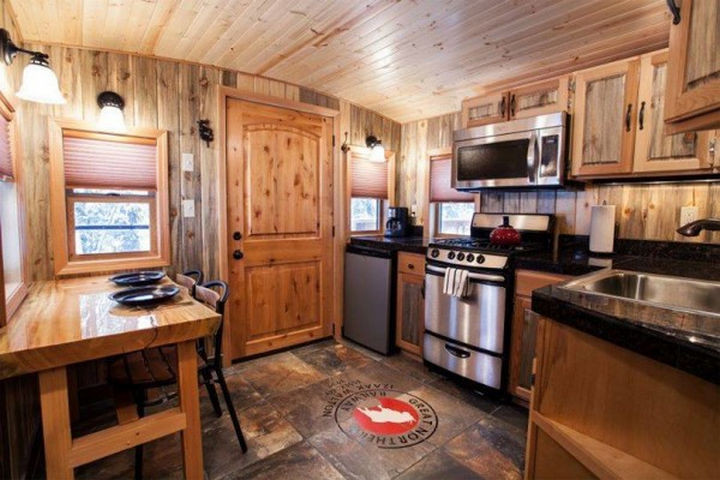 Inside, it is extensively remodeled as a cabin that comfortably can accommodate six people.