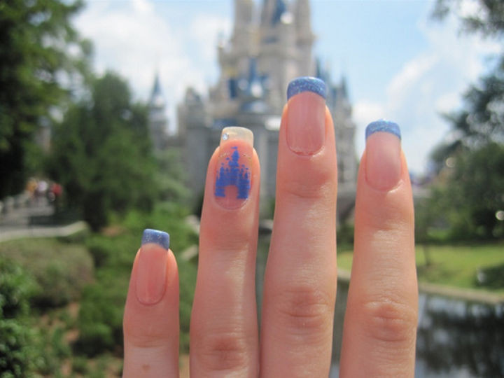 18 Disney Nails - Cinderella Castle at Walt Disney World.