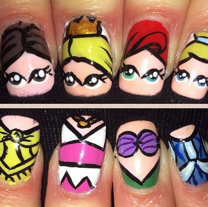 18 Disney Nails - Disney Princesses.