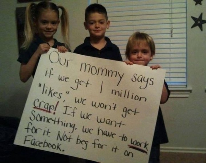 21 Hilarious Parents - This mommy also means business and teaching her kids an important life lesson.