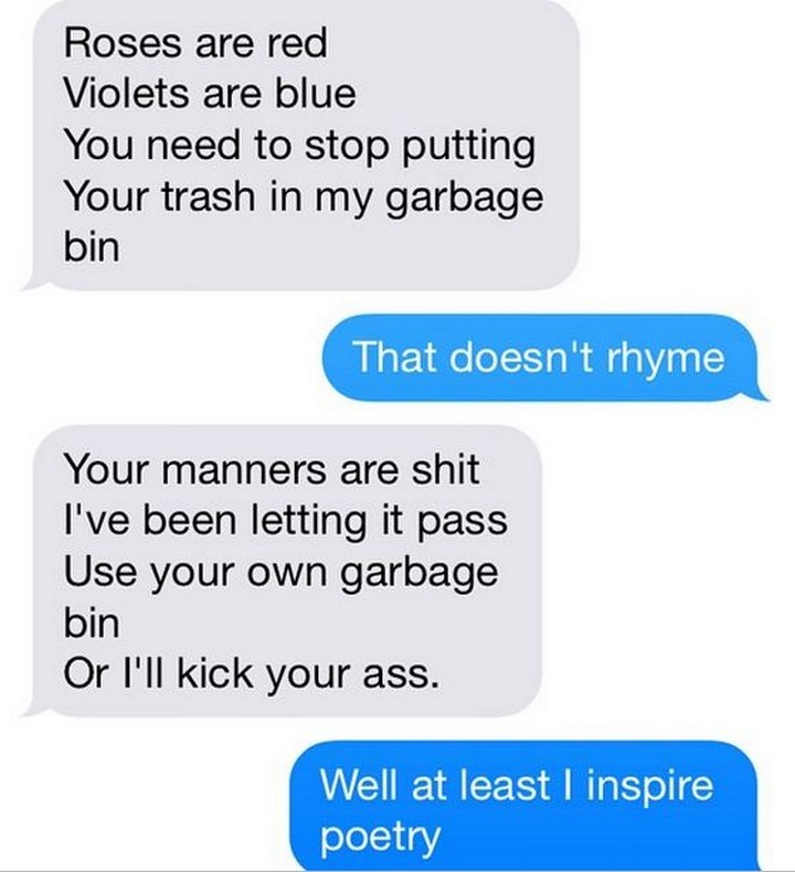25 Hilarious Texts Between Neighbors - A poet and he doesn't even know it!